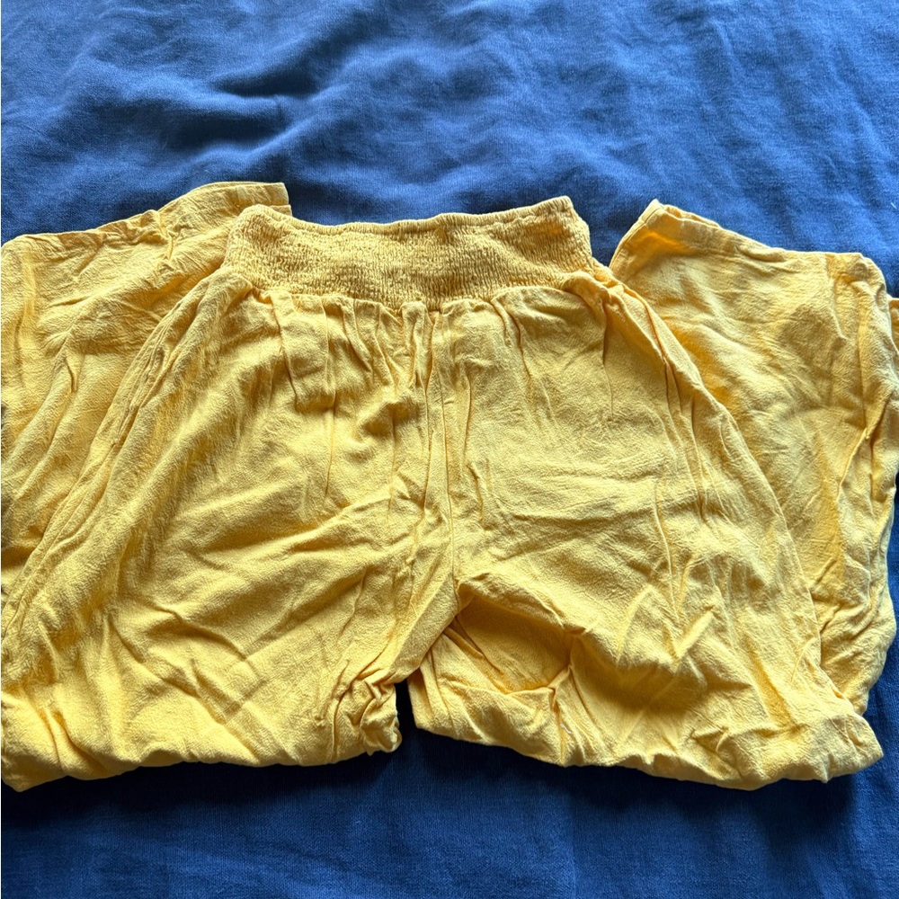 Women's Wide Palazzo Pants - Yellow - Picture 6 of 7